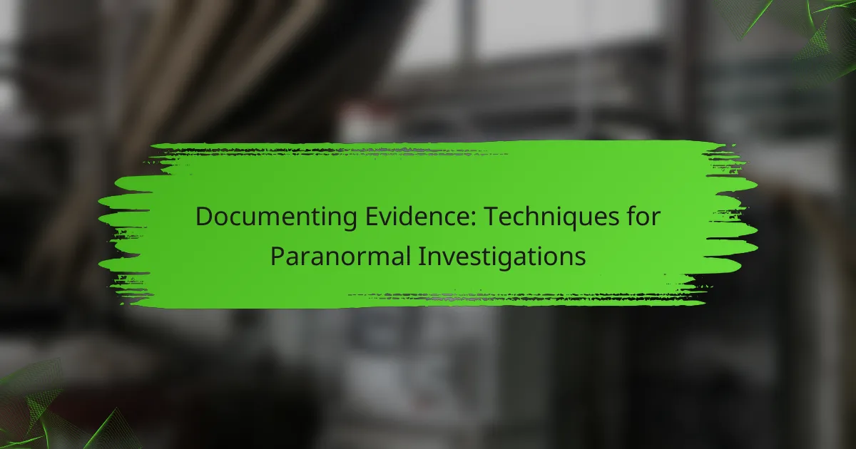 Documenting Evidence: Techniques for Paranormal Investigations