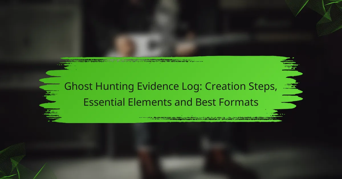 Ghost Hunting Evidence Log: Creation Steps, Essential Elements and Best Formats