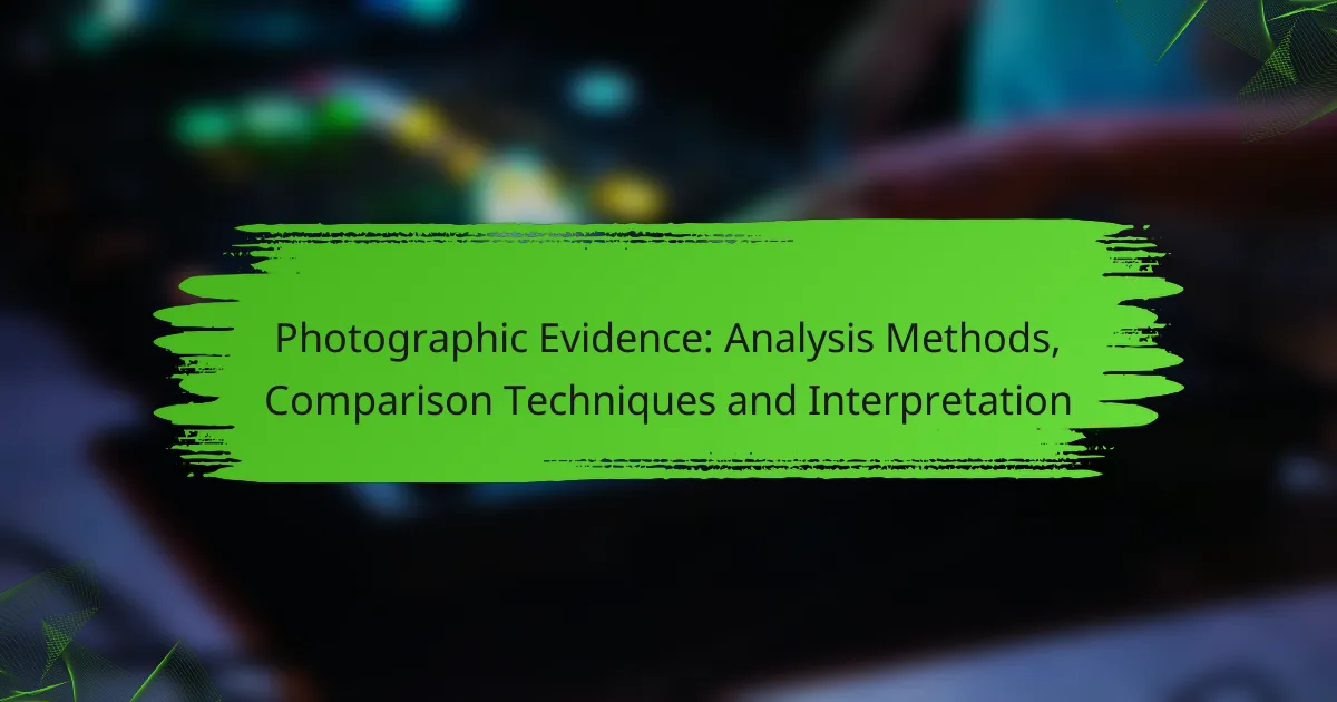 Photographic Evidence: Analysis Methods, Comparison Techniques and Interpretation