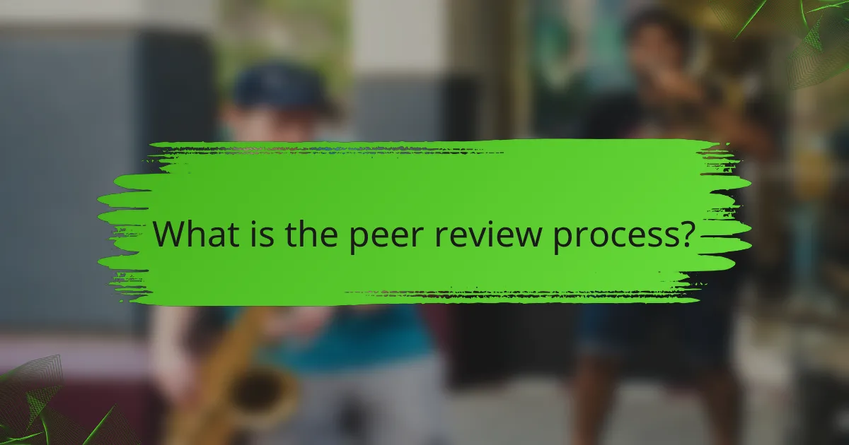 What is the peer review process?